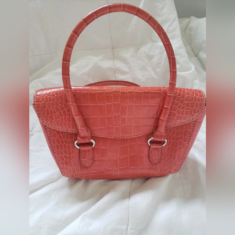 Nine West Mini Red Faux Alligator Handbag